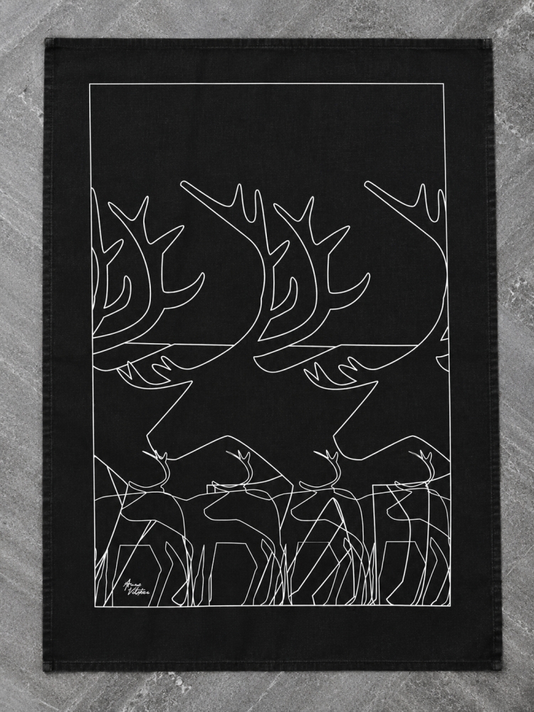 Bild 1 von Geschirrtuch Black Edition Rentier - typisch schwedisches Design im 3er Set